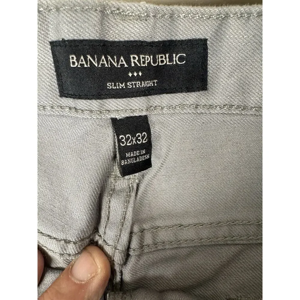 Banana Republic Slim Straight Gray Jeans Men’s 32x32 New With Tags NWT